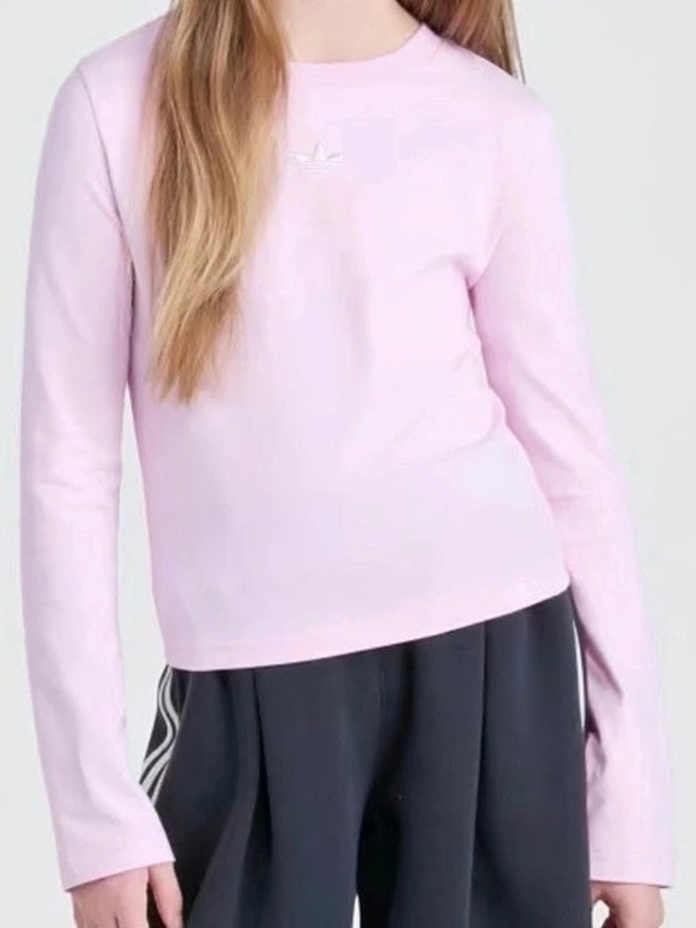 Adidas Originals Long Sleeve Crop Top Pink